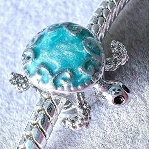 Blue Turtle Bead Charm fits PANDORA